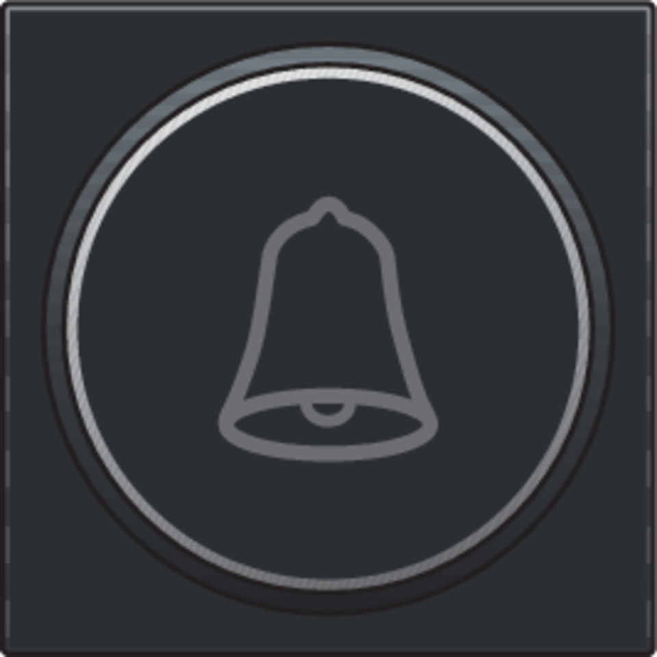 Niko 200-64007: Afwerkingsset met doorschijnende ring met belsymbool voor drukknop 6 A met amberkleurige led met E10-lampvoet, piano black coated - Image 2