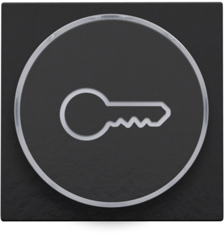 Afwerkingsset met doorschijnende ring met sleutelsymbool voo