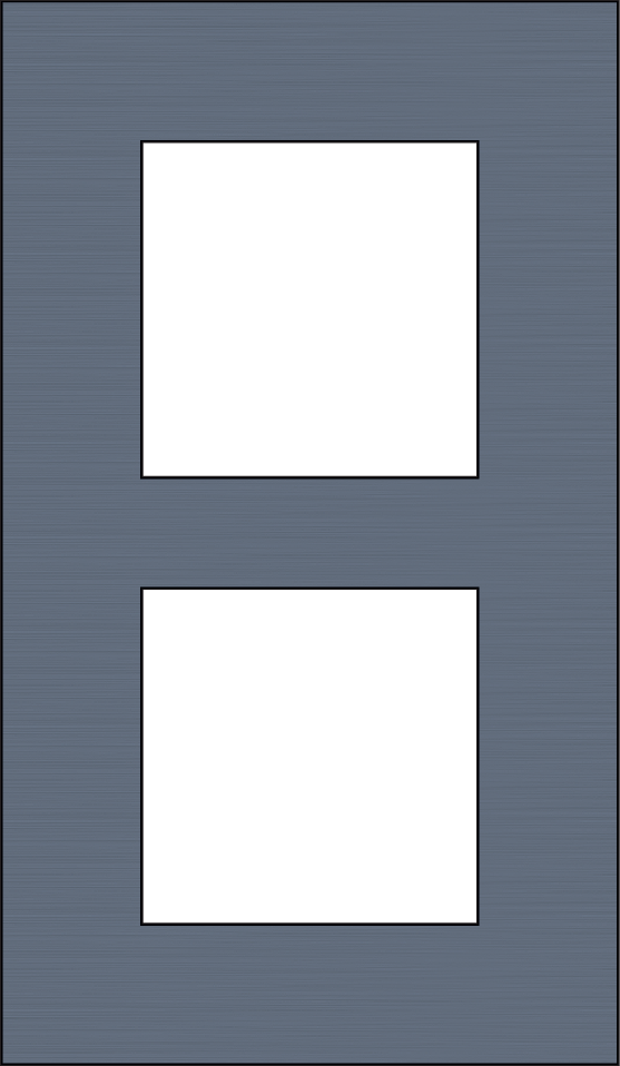 Niko 226-76200: Tweevoudige afdekplaat, 60 mm centerafstand, verticaal, Niko Pure alu blue grey brushed - Image 2