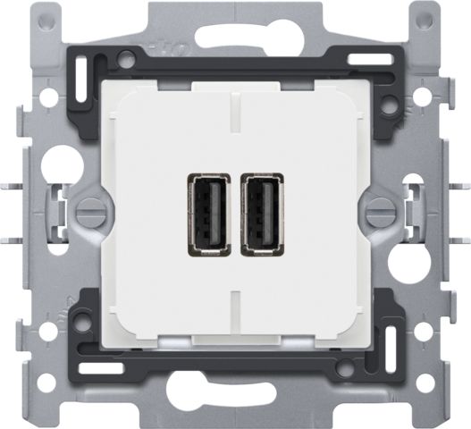 Niko 420-00510: Dubbele smart USB-A-lader, 3,5 A, klauwbevestiging