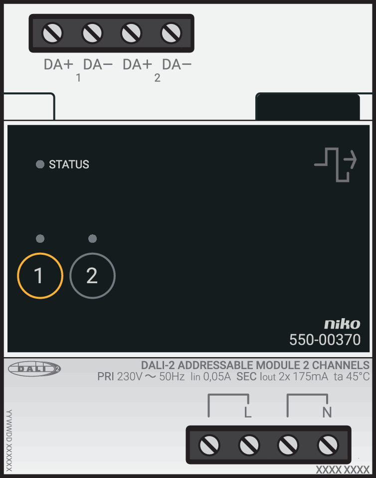 Niko 550-00370: DALI-2 adresseerbare module, 2 kanalen - Image 2