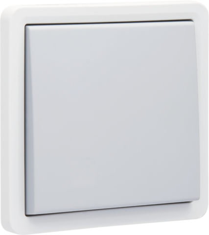 Niko 700-33005: Spuitwaterdichte, niet-verlichtbare enkelvoudige drukknop 10 A/250 Vac met 4 aansluitklemmen en een N.O.- of N.G.-contact, met insteekklemmen, grijs