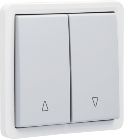 Niko 700-35910: Spuitwaterdichte rolluikdrukknop 10 A/250 Vac, mechanisch vergrendeld en elektrisch gescheiden, met schroefklemmen, grijs