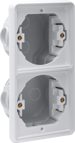 Niko 700-74000: Spuitwaterdichte tweevoudige verticale inbouwdoos voor twee functies, grijs