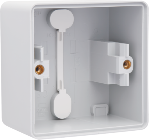 Niko 700-83101: Spuitwaterdichte enkelvoudige opbouwdoos met twee enkelvoudige soepele ingangen voor één functie, grijs