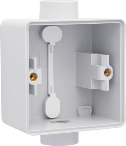 Niko 700-84111: Spuitwaterdichte enkelvoudige opbouwdoos met twee enkelvoudige M20-ingangen voor één functie, grijs