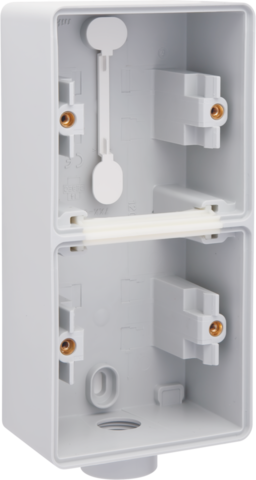 Niko 700-84201: Spuitwaterdichte dubbele verticale opbouwdoos met één M20-ingang voor twee functies, grijs