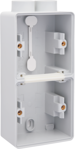 Niko 700-84202: Spuitwaterdichte dubbele verticale opbouwdoos met één tweevoudige M20-ingang voor twee functies, grijs