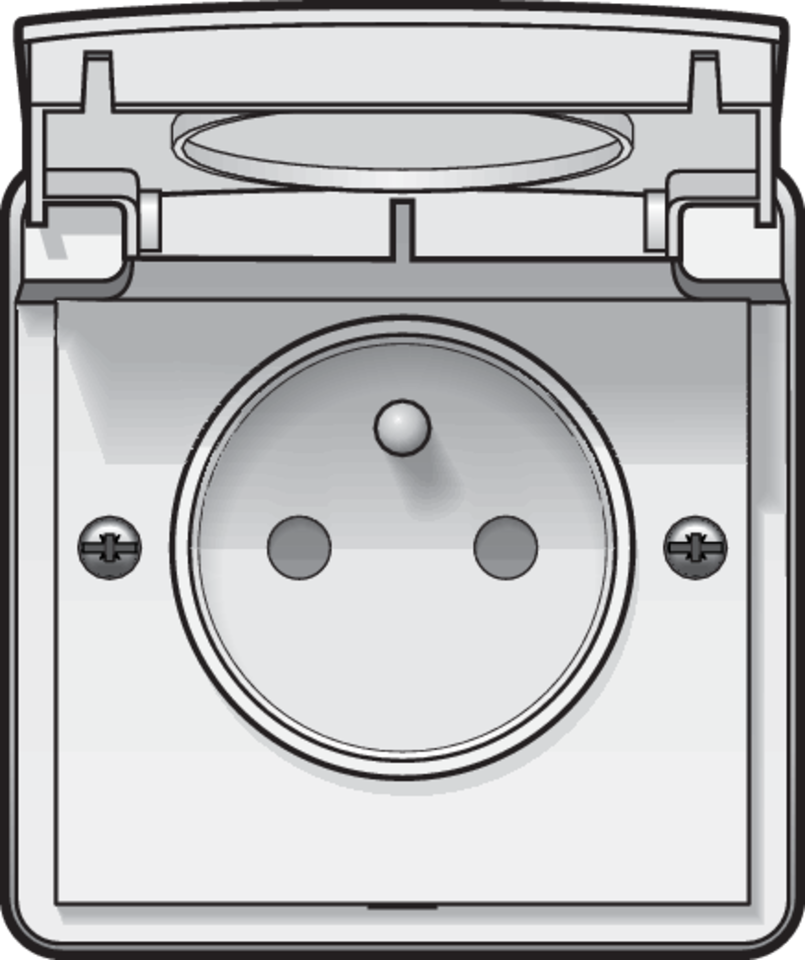 Niko 701-36600: Spuitwaterdicht stopcontact 16 A/250 Vac met penaarde, beschermingsafsluiters en met schroefklemmen, wit - Image 2
