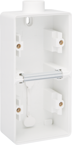 Niko 701-84201: Spuitwaterdichte dubbele verticale opbouwdoos met één M20-ingang voor twee functies, wit