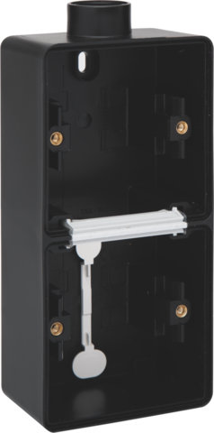 Niko 761-84201: Spuitwaterdichte dubbele verticale opbouwdoos met één M20-ingang voor twee functies, zwart