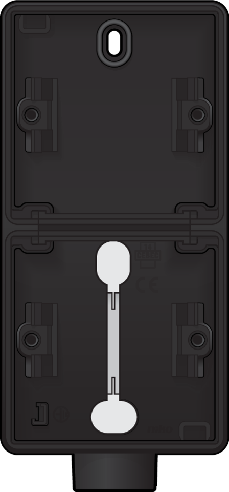 Niko 761-84201: Spuitwaterdichte dubbele verticale opbouwdoos met één M20-ingang voor twee functies, zwart - Image 2
