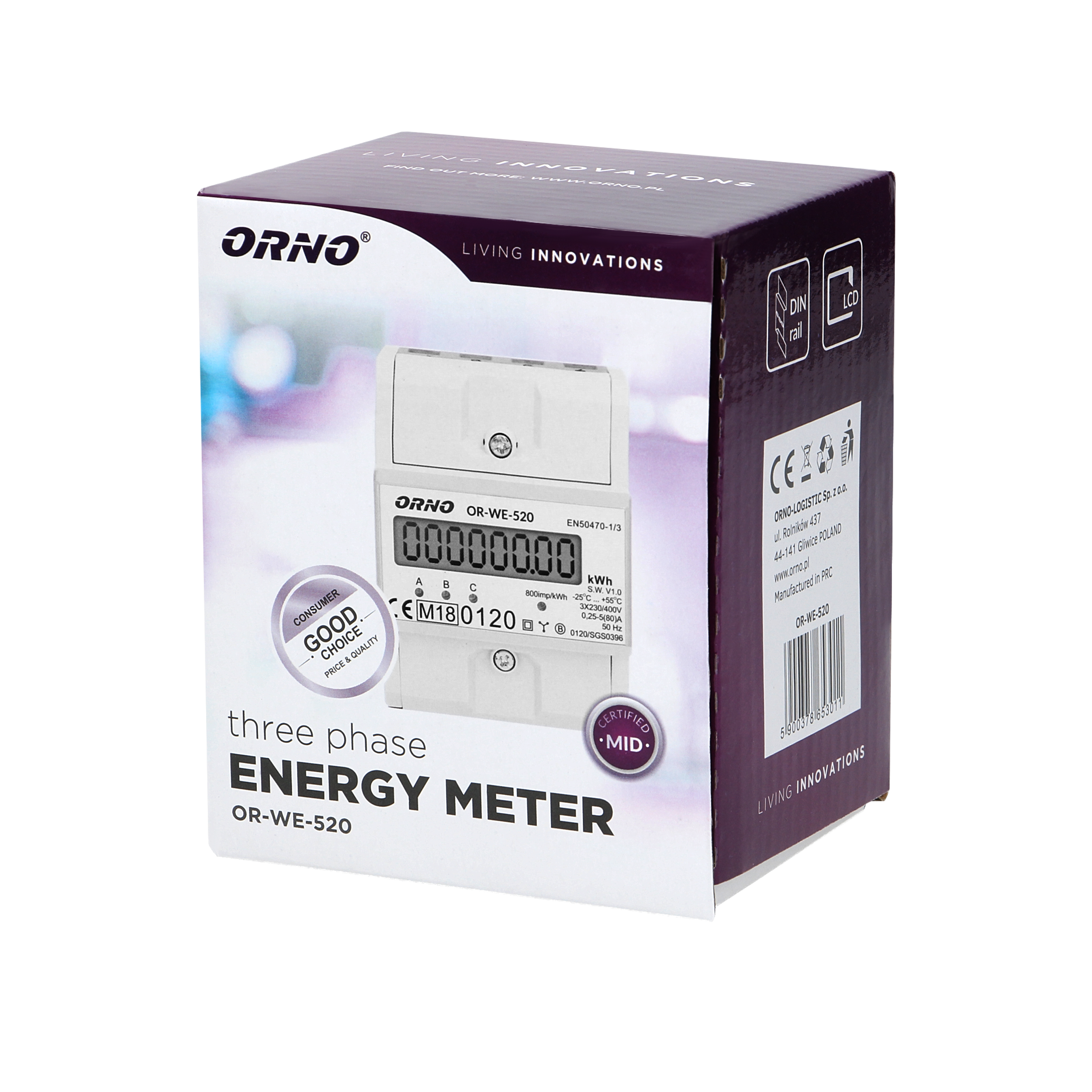 OR-WE-520: kWh-teller 3-fasig MID 80A - Image 6