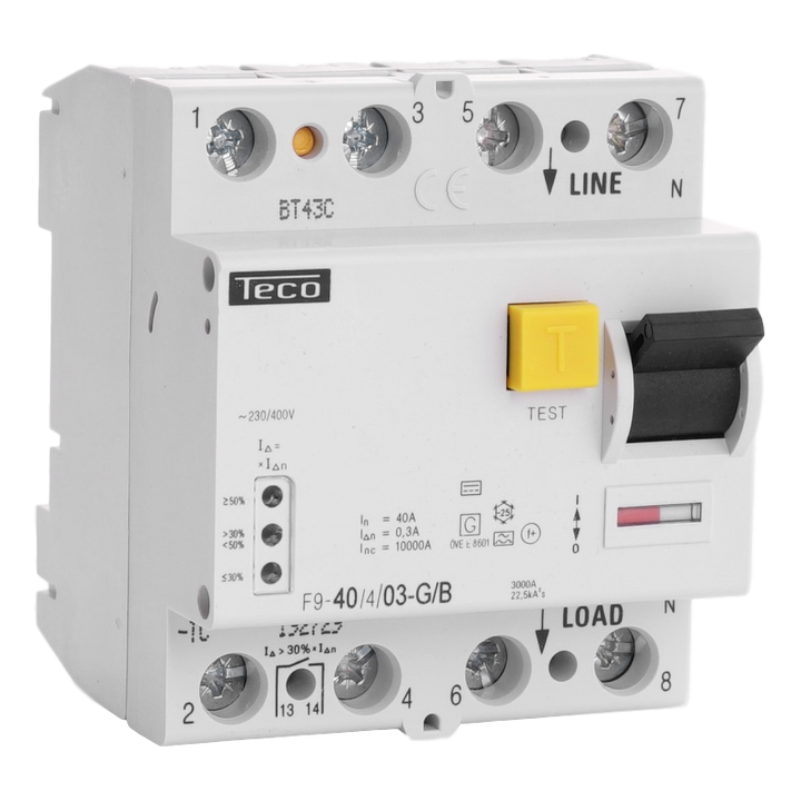 Diff. schak. Teco 4P 40A 300mA Type B