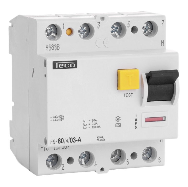 Diff. schak. Teco 4P 80A 300mA Type A