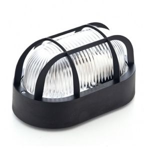 Hublot ovaal kunstof E27 60W zwart